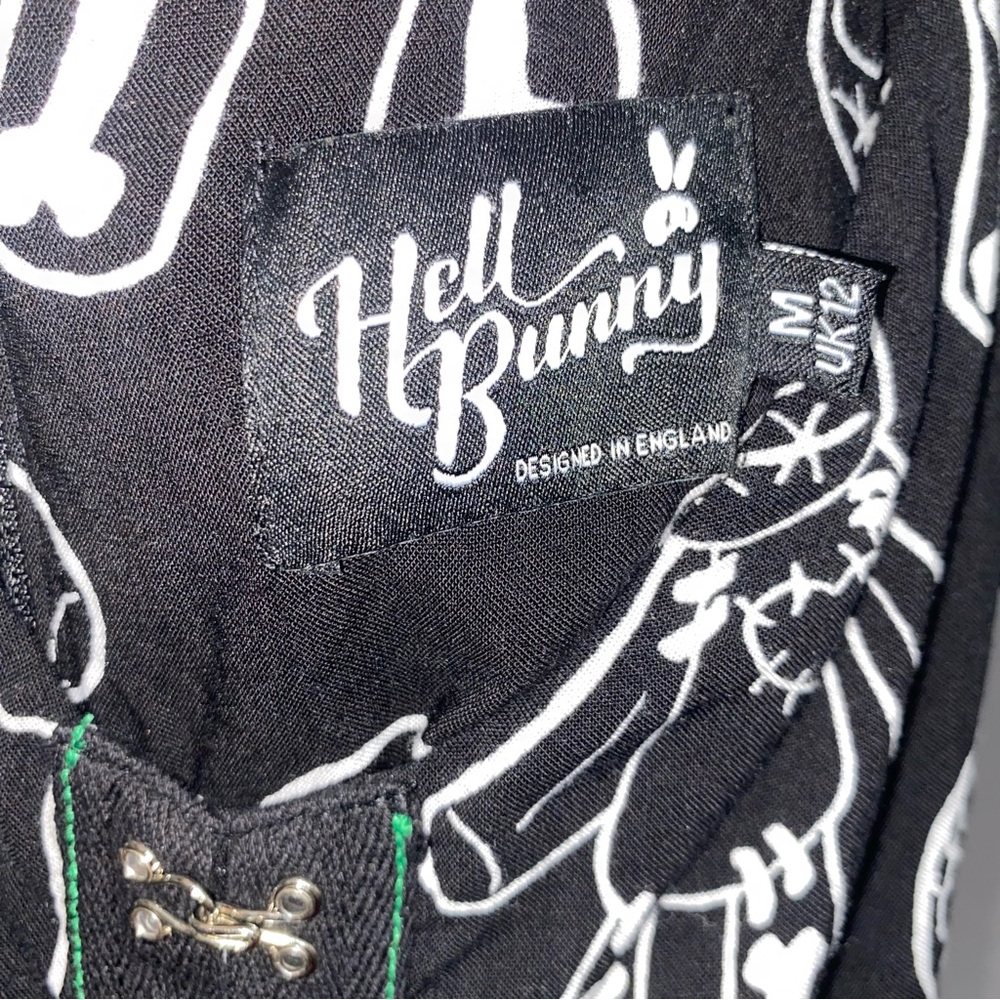 Hell Bunny Voodoo Doll Midi Dress Black and White Women's Dress - Picture 12 of 13